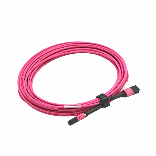 MTP Fêmea para MTP Fêmea Conjunto de Cabo Tronco 12 Fibras Polaridade A OM4 50/125 40G/100G