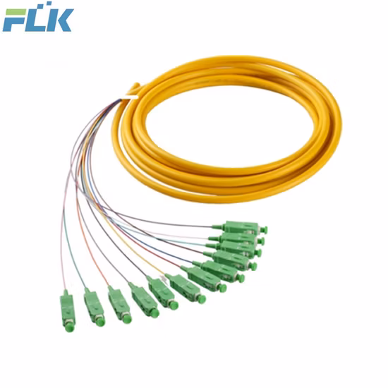 Conjunto de fibras ópticas Mutil-Cores Pigtails de fibra óptica Fan-out Sc/LC/12 LSZH Fibras Pigtail