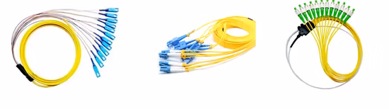 Cabo de fita de fibra óptica FTTH Sc/LC patch cord 2 peças 12 núcleos de fibra óptica/fibra óptica pigtail