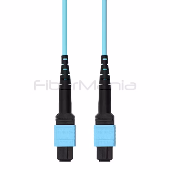 MTP Macho para MTP Fêmea Conjunto de Cabo Tronco 12 Fibras Polaridade A OM3 50/125 10G