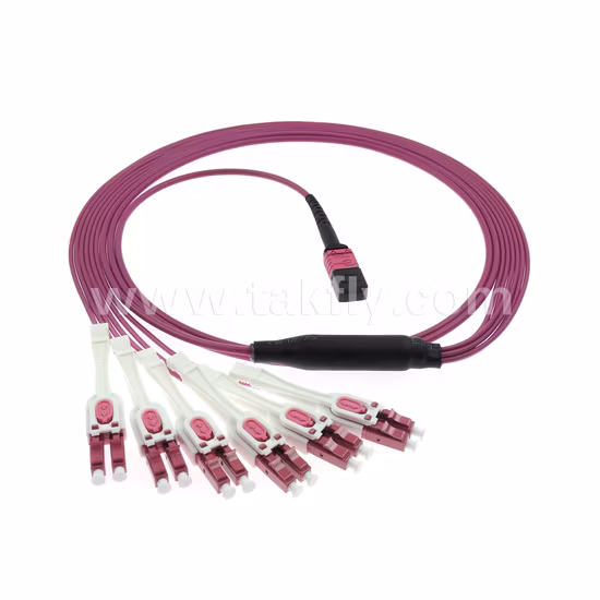 40g Qsfp 100g Qsfp28 12 Fibras Sm Om3 Om4 Om5 MPO-LC Tronco Cabo