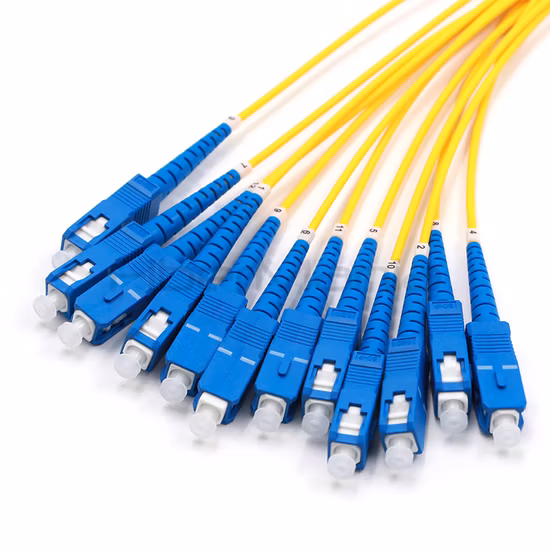 MTP/APC Fêmea para 12 SC/APC Simplex Fanout Cabo 12 Fibras Modo Único 9/125 1M (12 Fibras MTP/APC-SC/APC Breakout Cable)